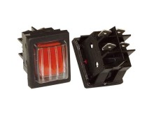 Kolébkový vypínač s červeným podsvícením 230V / 16A