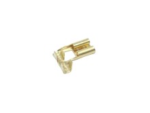 Úhlový faston konektor 6.3 mm zásuvka boční mosazná