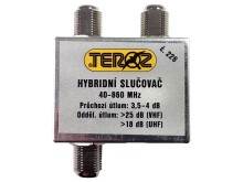 Hybridní anténní slučovač TV se 2 výstupy a F konektory č.226