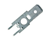 Faston kolík 6,3x0,8mm přímý do PCB, RM 5,08mm, pocíněná mosaz