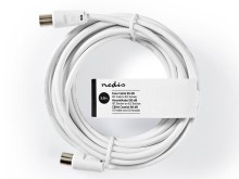 Anténní koaxiální kabel účastnický 5 m bílý