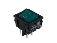 Kolébkový vypínač BULGIN zelený ON-OFF malý H8653VBBG3076W