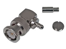 Úhlový krimpovací BNC konektor 90° pro kabel RG316 samec