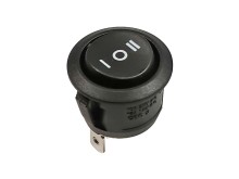 Kolébkový vypínač kulatý R13-112D-BB-7D černý ON-OFF-ON 10A 250V