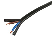 Síťový kabel 2x0,75 mm² lanko H03VVH2-F, PVC izolace, černý, metráž