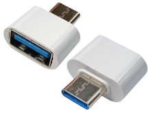 Adaptér USB-A na USB-C, bílý plastový konektor
