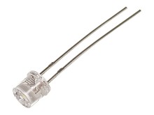 Teplá bílá LED dioda 5mm, kulatá, jas 1000-1700mcd, 100° úhel, čirá