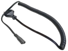 Napájecí napájecí kabel 1,8 m pro holící strojky Braun a Philips, černý kroucený