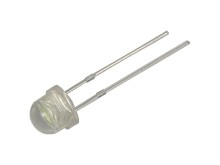 Bílá LED dioda 5mm kulatá s pouzdrem Straw Hat