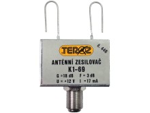 DVB-T/T2 anténní zesilovač 16dB s F konektorem a symetrizačním členem