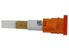 Oranžová hranatá signalizační kontrolka 16x16 mm