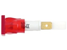 Signalizační kontrolka červená hranatá 16x16 mm