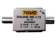 DVB-T2 anténní zesilovač 20dB s napájením 5V a IEC konektorem TEROZ č.493