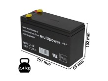 Olověný akumulátor 12V 7,2Ah MP7.2-12 s Faston 4,8mm