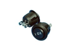 Kolébkový vypínač kulatý SCI R13-112I-BB-7D černý (ON)-OFF-(ON) 10A 250VAC