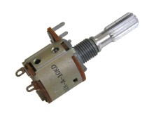 Logaritmický mono potenciometr 10k s vypínačem a drážkovanou hřídelí 6x19mm