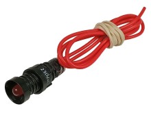 Červená LED kontrolka 230V AC s montážním otvorem 11 mm