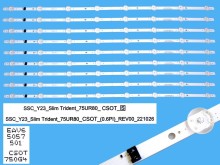 LED podsvit 840mm sada LG AGF30125407, 9 kusů pro LCD TV 75"