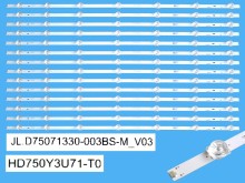Sada LED podsvícení 745mm pro Hisense 75" LCD TV, 14 kusů