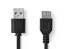 USB 2.0 prodlužovací kabel A - A, 1 m, černý