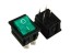 Velký černý kolébkový vypínač ARCOLECTRIC C1553ALNAA s zeleným podsvícením ON-OFF