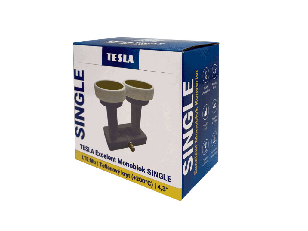 konvertor LNB Single Monoblock TESLA Excelent  4,3 LTE