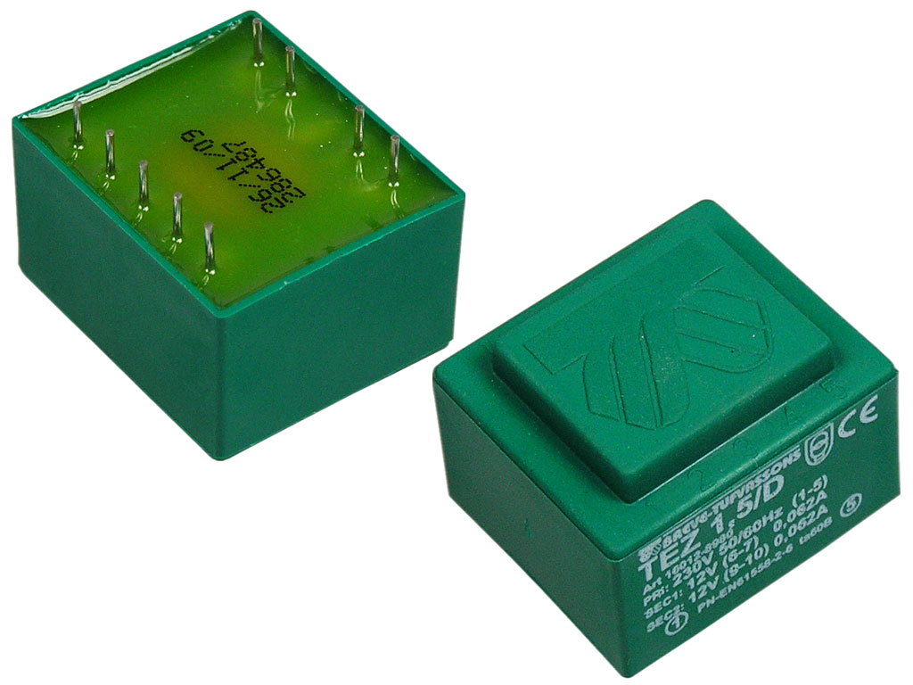transformátor síťový do plošného spoje  230 / 12V - 1.5VA