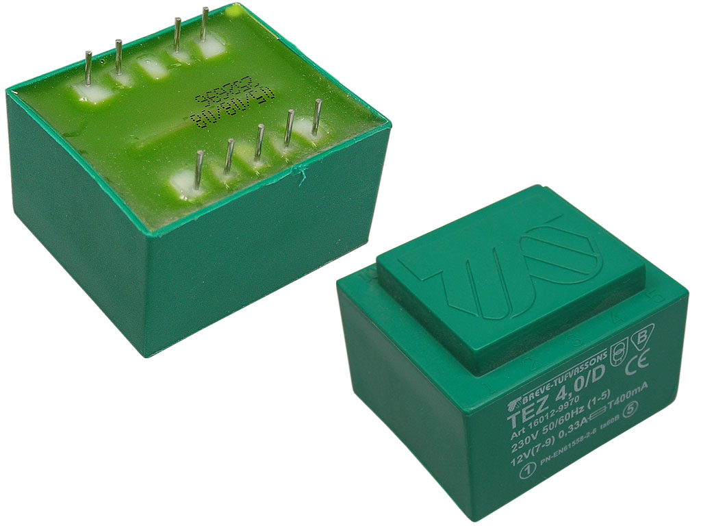 transformátor síťový do plošného spoje  230 / 12V - 4VA